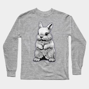 Monochrome Cute Rabbit Long Sleeve T-Shirt